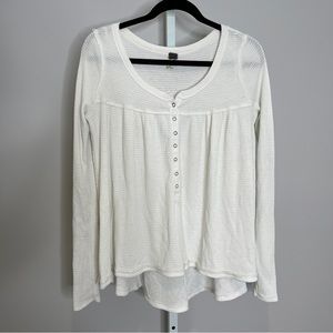 We The Free white waffle oversized flowy bohemian Gypsies style top size XS